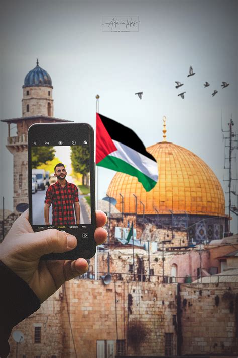 صورة القدس مع علم فلسطين